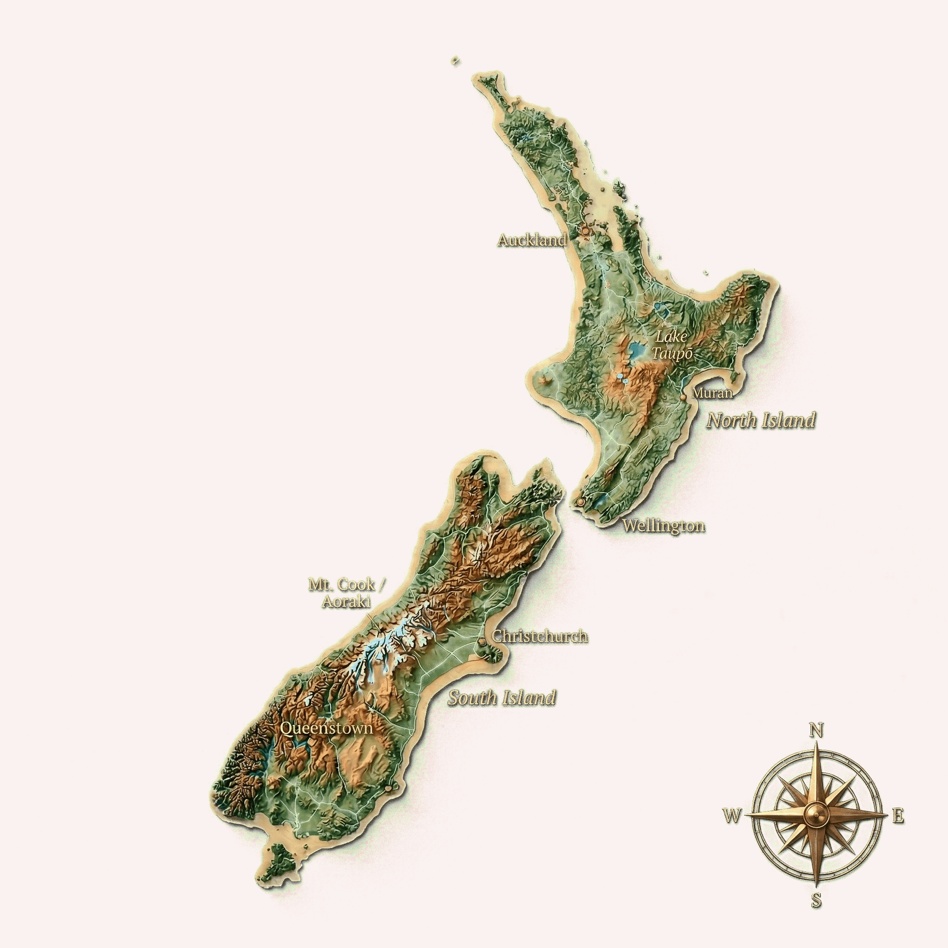 Map of Aotearoa New Zealand